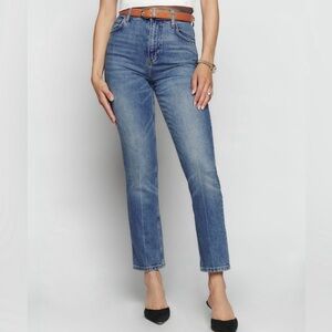 Reformation Jeans Liza Ultra High Rise Straight Jeans Malta Wash